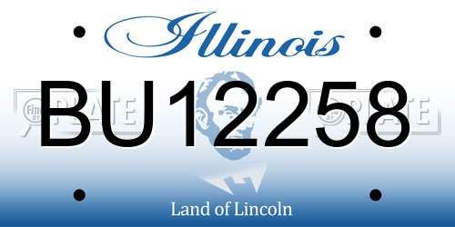 BU12258 Illinois License Plate