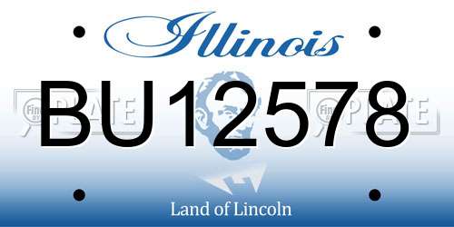 BU12578 Illinois License Plate