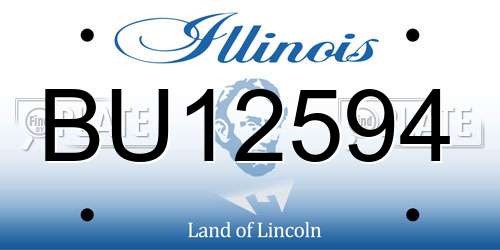 BU12594 Illinois License Plate