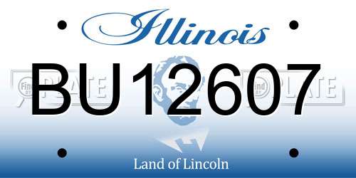 BU12607 Illinois License Plate