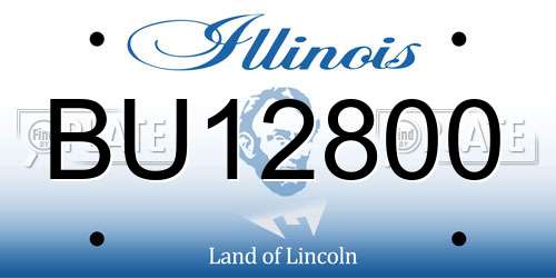 BU12800 Illinois License Plate