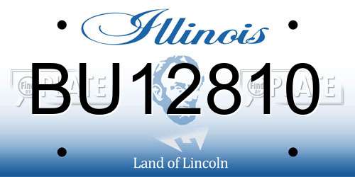 BU12810 Illinois License Plate