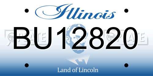 BU12820 Illinois License Plate