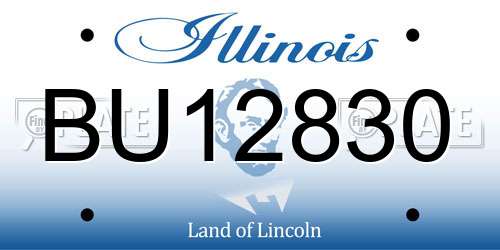 BU12830 Illinois License Plate