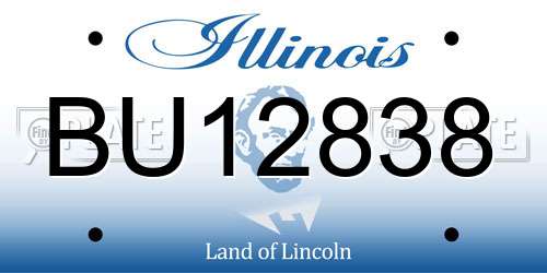 BU12838 Illinois License Plate