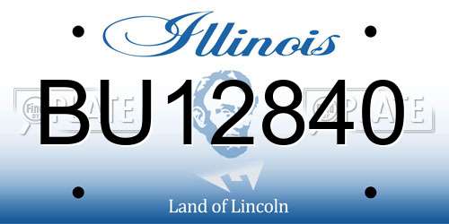 BU12840 Illinois License Plate