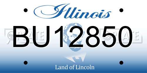 BU12850 Illinois License Plate