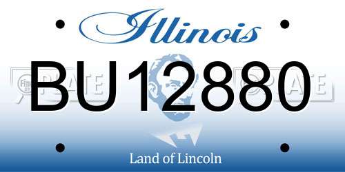 BU12880 Illinois License Plate
