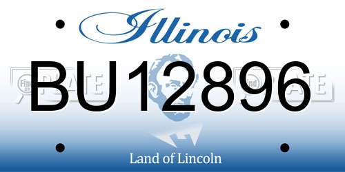 BU12896 Illinois License Plate