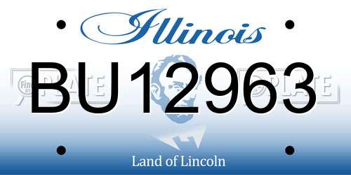 BU12963 Illinois License Plate