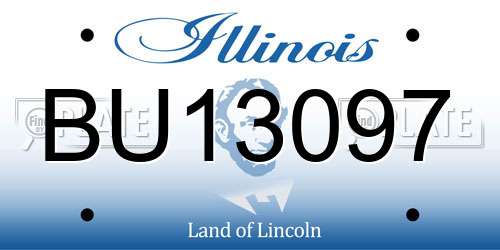 BU13097 Illinois License Plate