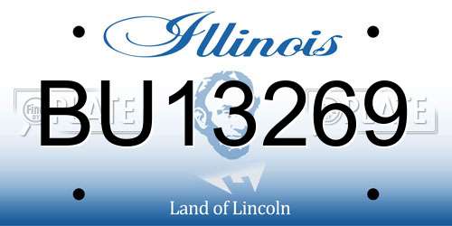 BU13269 Illinois License Plate