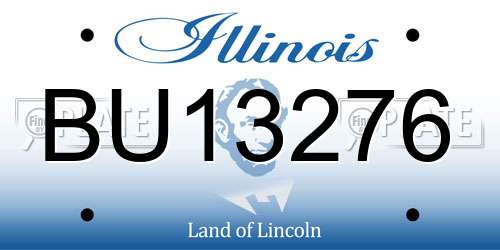 BU13276 Illinois License Plate