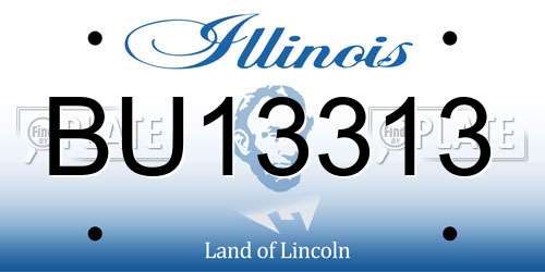 BU13313 Illinois License Plate