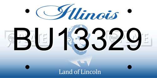 BU13329 Illinois License Plate