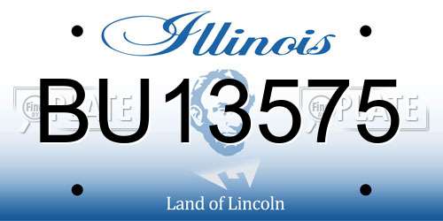 BU13575 Illinois License Plate