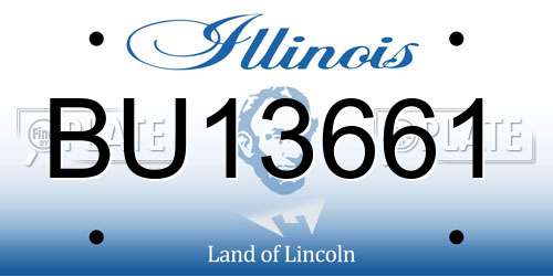 BU13661 Illinois License Plate