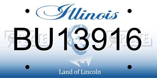 BU13916 Illinois License Plate