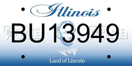 BU13949 Illinois License Plate