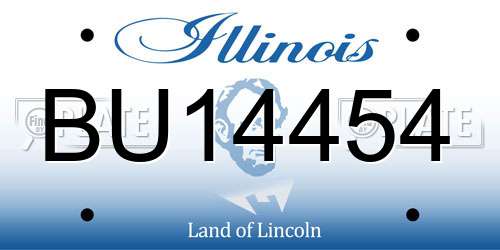 BU14454 Illinois License Plate