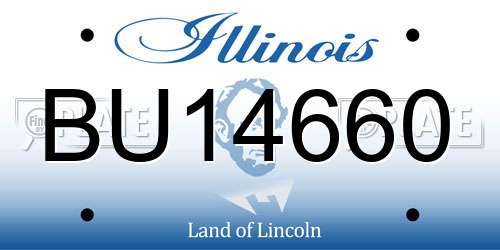 BU14660 Illinois License Plate