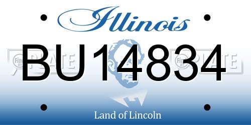 BU14834 Illinois License Plate