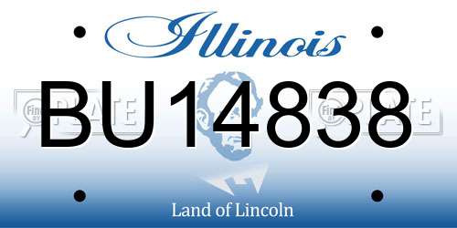 BU14838 Illinois License Plate