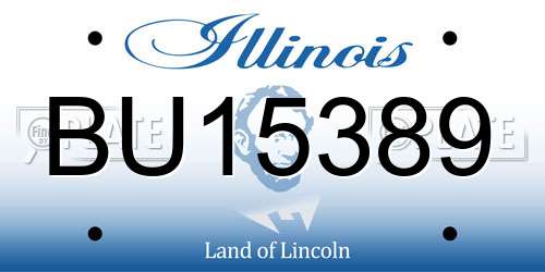 BU15389 Illinois License Plate