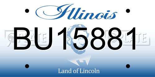 BU15881 Illinois License Plate