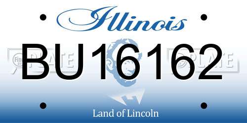 BU16162 Illinois License Plate