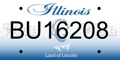 BU16208 Illinois License Plate