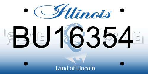 BU16354 Illinois License Plate