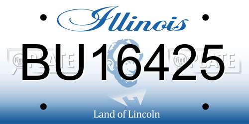 BU16425 Illinois License Plate