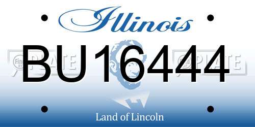 BU16444 Illinois License Plate