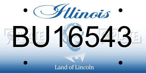 BU16543 Illinois License Plate