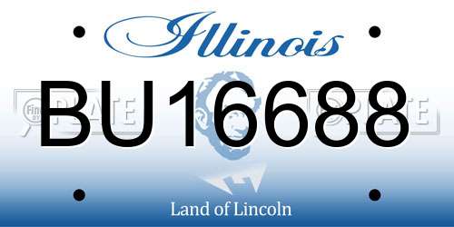 BU16688 Illinois License Plate