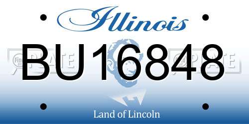 BU16848 Illinois License Plate