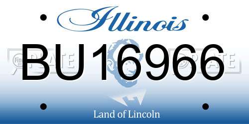 BU16966 Illinois License Plate