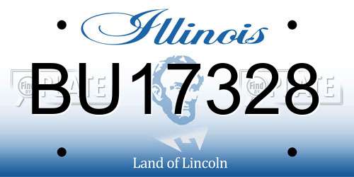 BU17328 Illinois License Plate