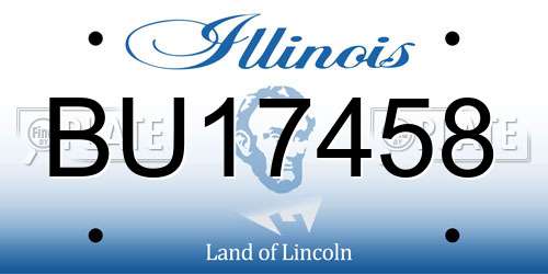 BU17458 Illinois License Plate
