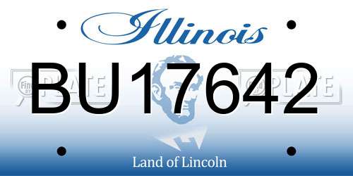 BU17642 Illinois License Plate