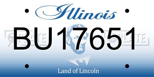 BU17651 Illinois License Plate