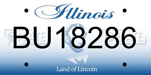 BU18286 Illinois License Plate