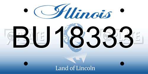 BU18333 Illinois License Plate
