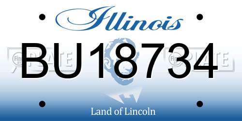 BU18734 Illinois License Plate