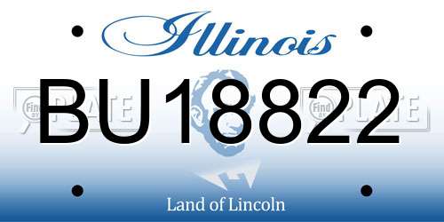 BU18822 Illinois License Plate