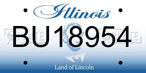 BU18954 Illinois License Plate
