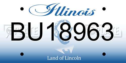 BU18963 Illinois License Plate