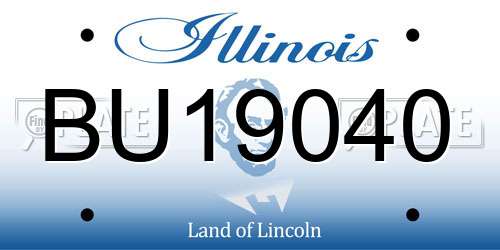 BU19040 Illinois License Plate
