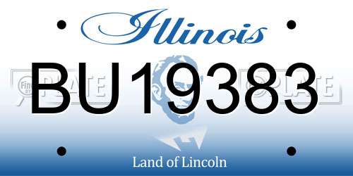 BU19383 Illinois License Plate
